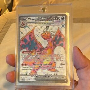 Pokemon Charizard ex Card with Red and Orange